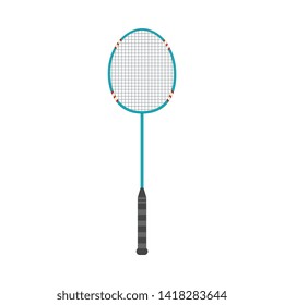 Vector badminton racquet icon. Game equipment. Professional sport, classic racket for official competitions and tournaments. Isolated illustration