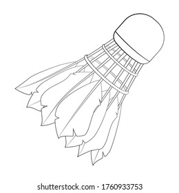 Vector badminton shuttlecock icon. Vector Flat illustration of badminton shuttlecock for web design, logo, icon, app, UI. Isolated stock illustration on white.
