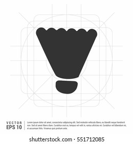 Vector badminton shuttlecock icon. Two-tone version on black and white background

