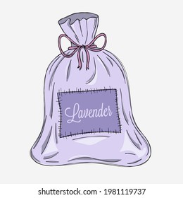 Vector bag with fragrant lavender