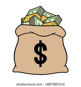 Vector Bag of Money Illustration