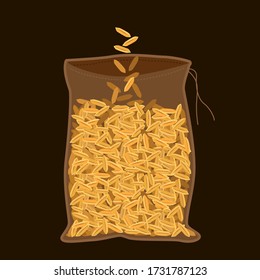 Vector - bag of paddy rice.