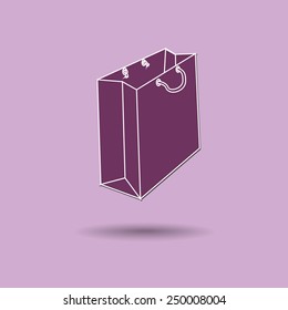 Vector bag to reduce global warming is isolated on color background.