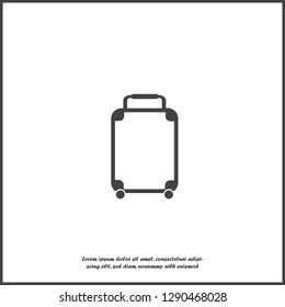 Vector baggage icon. luggage illustration on white isolated background. Layers grouped for easy editing illustration. For your design.