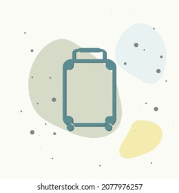 Vector baggage icon. Luggage illustration on multicolored background. Layers grouped for easy editing illustration. For your design.