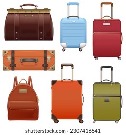 Vector Baggage Icons Set 2 isolated on white background