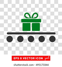 Vector Baggage Transportation EPS vector icon. Illustration style is flat iconic bicolor green and gray symbol on a transparent background.