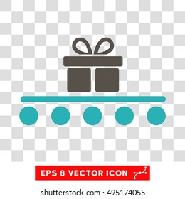 Vector Baggage Transportation EPS vector pictogram. Illustration style is flat iconic bicolor grey and cyan symbol on a transparent background.