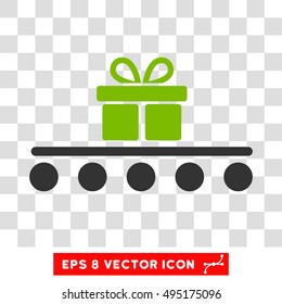 Vector Baggage Transportation EPS vector pictogram. Illustration style is flat iconic bicolor eco green and gray symbol on a transparent background.