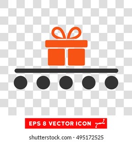 Vector Baggage Transportation EPS vector pictograph. Illustration style is flat iconic bicolor orange and gray symbol on a transparent background.