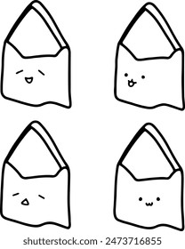 Vector Bags with Various Expressions | Doodle Style | Cute and Minimalist