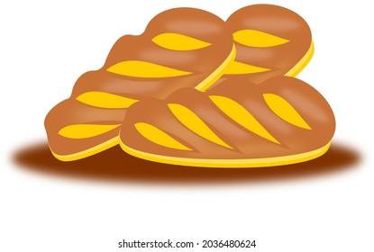 Vector of baguette for breakfast