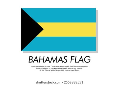 Vector Bahamas flag banner Bahamas flag with white background Vector illustration design Bahamas independence day banner design 
