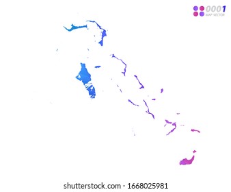 Vector Las Bahamas cartografian el colorido mosaico triángulo de polígono con fondo blanco. degradado de estilo.