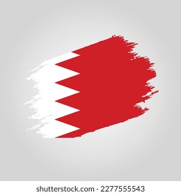 Vector Bahrain flag Brush stroke with grunge background template