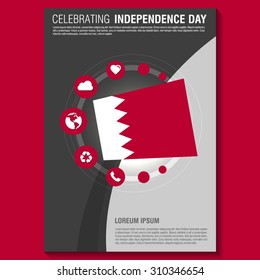 Vector Bahrain Independence Day Flyer template. Creative Brochure Title Page. National Day Leaflet design element. vector illustration