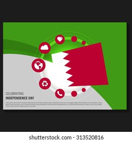 Vector Bahrain Independence Day Flyer template. Creative Brochure Title Page. National Day Leaflet design element. vector illustration