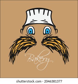 vector of baker's face for bakery logo or all of your graphic needs.