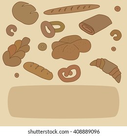 Vector bakery background with space for text. 