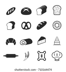 vector of bakery bread icons