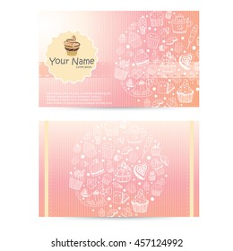 vector of bakery business card template design
