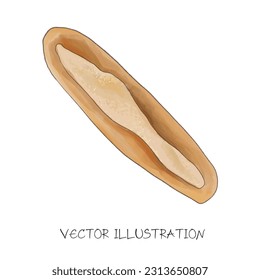 vector bakery coffee illustration with watercolor on white background