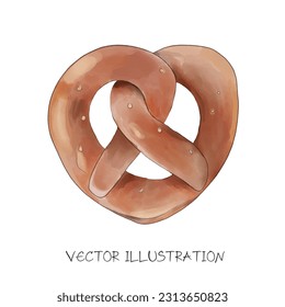 vector bakery coffee illustration with watercolor on white background