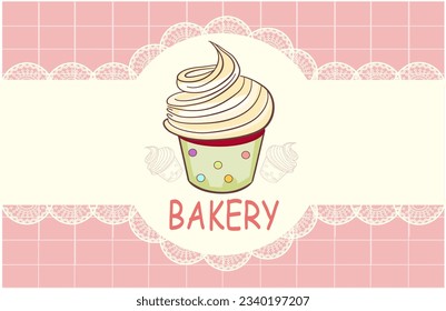  vector Bakery. Delicious cupcake baner,poster .  