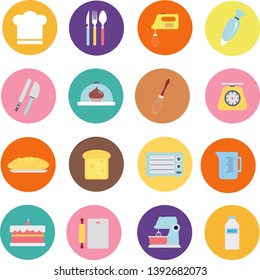 vector bakery flat icons set  