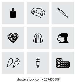 Vector Bakery icon set on grey background