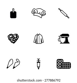 Vector Bakery icon set on white background