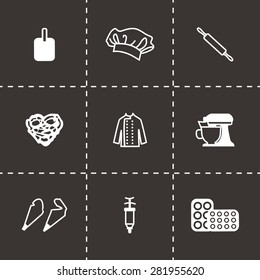 Vector Bakery icon set on white background