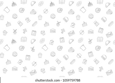 Vector Bakery pattern. Bakery seamless background