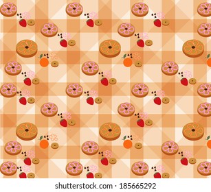Vector of Bakery Pattern with Vanilla Background