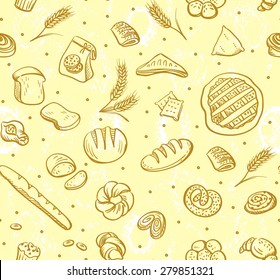 Vector bakery seamless pattern