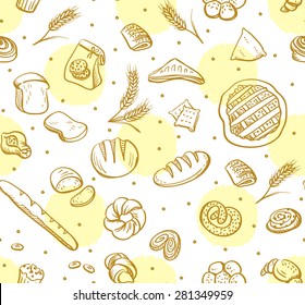 Vector bakery seamless pattern
