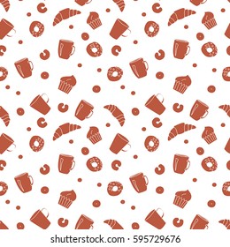 Vector bakery seamless pattern background.