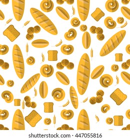 Vector Bakery Seamless Pattern. Food Background. Fresh Baked Products.