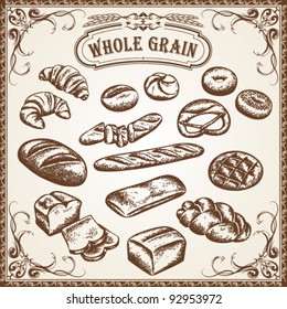 Vector Bakery Set Whole Grain