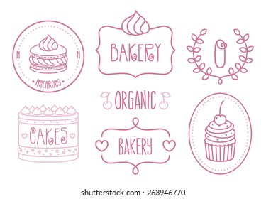 Vector Bakery Shop Logo Template set