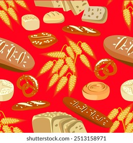 Vector - bakery store sorting
seamless pattern, illustration.
