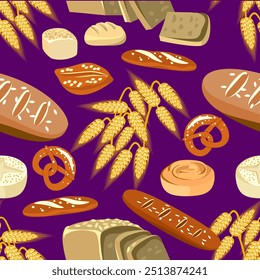 Vector - bakery store sorting
seamless pattern, illustration.