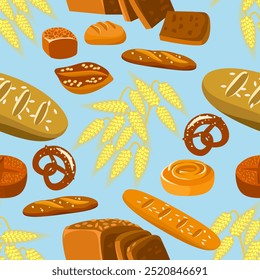 Vector - sortering van bakkerijen
Naadloos patroon, illustratie.