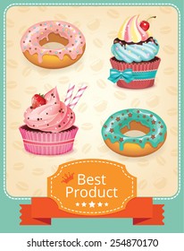 Vector baking banner color set