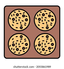 Vector Baking Cookies Filled Outline Icon Design
