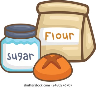 A vector of Baking Ingredients Illustration 