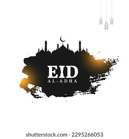 Vector bakrid eid al adha wishes greeting white background