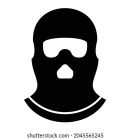 Diseño del icono de glifo Vector Balaclava
