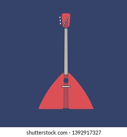 Vector balalaika in modern flat style on light background. Poster with balalaika 