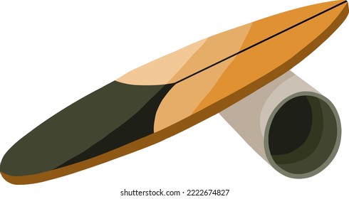 Vector balance board in yellow green color for taking care of yourself